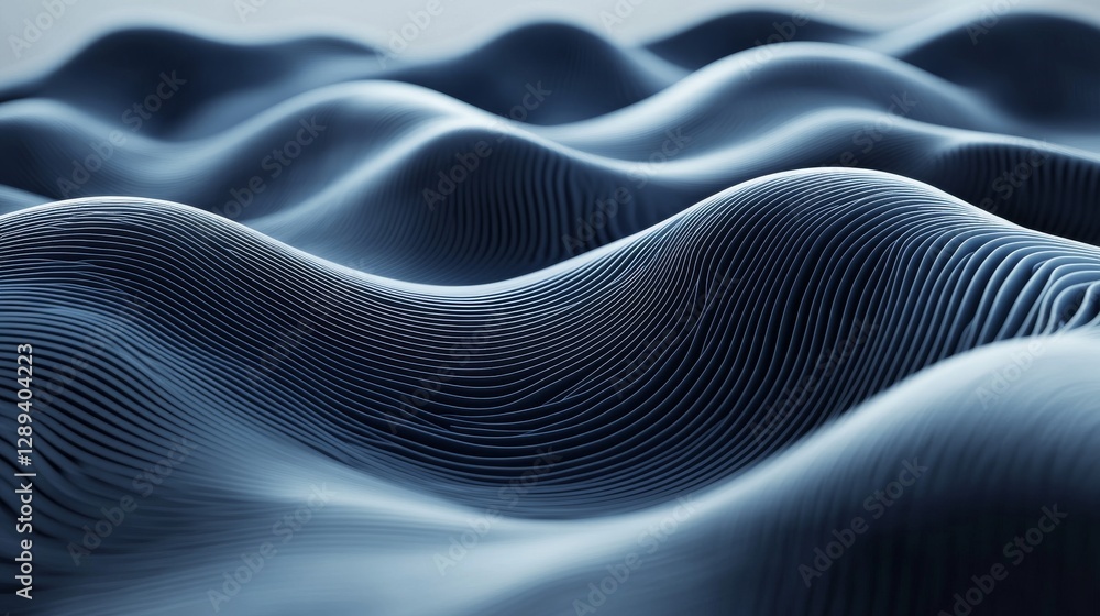Poster abstract blue flowing lines create a wave like texture