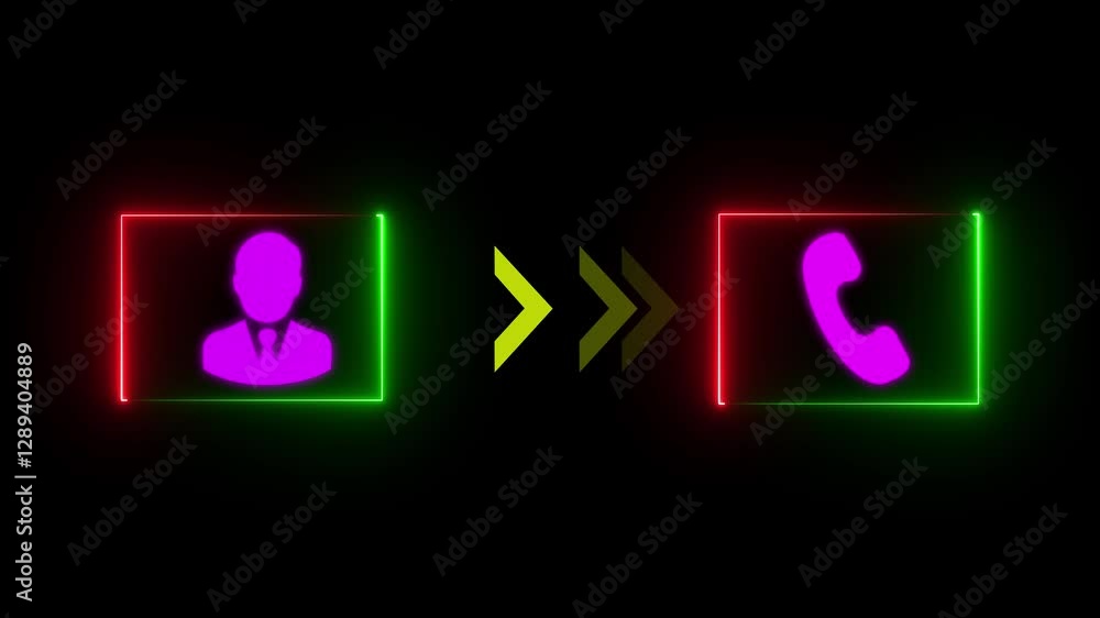 Poster ringing phone icon ideas for talking to support concept. glowing call icon animation. call concept o
