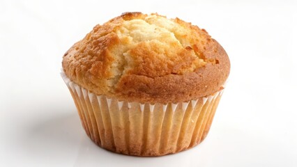 Single Muffin on White Background