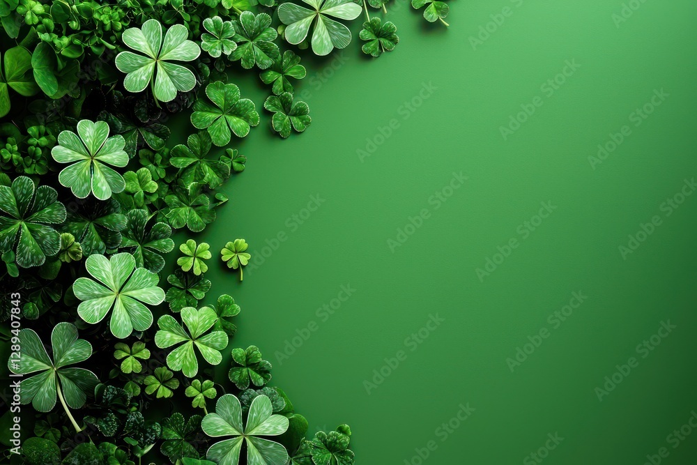 Poster st. patrick's day concept design with clovers and room for event text.
