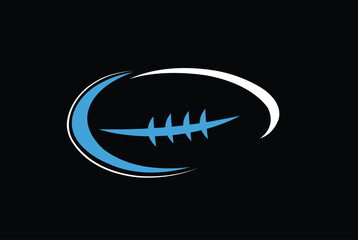 American Football badge logo vector - Rugby logo