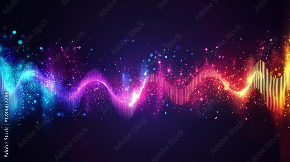 Poster abstract music pulse background showcasing a sound wave, illustrating an audio voice rhythm, radio w