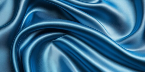 Obraz premium Vivid blue satin texture background with dynamic folds and bright highlights presenting a contemporary and striking appearance suitable for various design projects