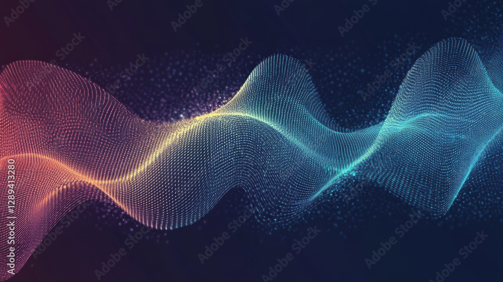 Poster abstract vector background featuring a dot-patterned sound wave