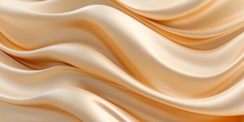 Obraz premium Satin texture creates a flowing backdrop with soft gradients and subtle folds in beige tones, enhancing elegance and luxury for various design applications