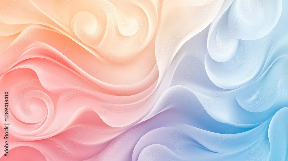 Poster vibrant swirling colorful forms creating a fluid and beautiful composition