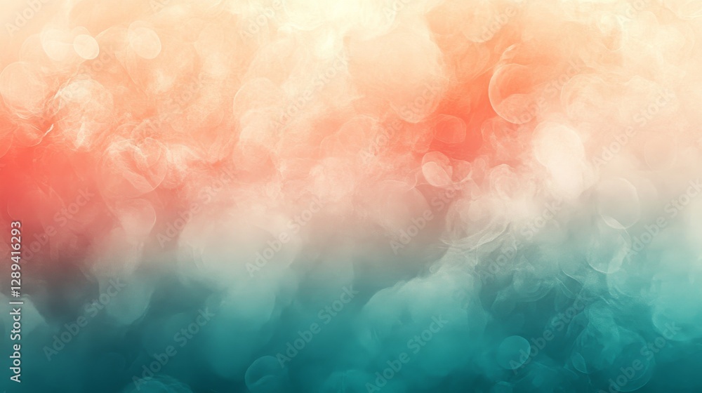 Poster an abstract gradient displaying bokeh with red orange and teal colors