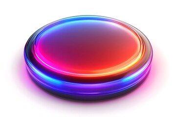 Fototapeta premium Vibrant, 3D Rendered Button with Neon Glow