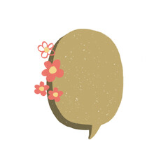 Green speech bubble with cute flower ornament 2