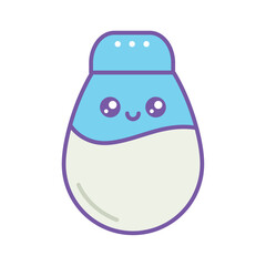 Vector image of a kawaii-style milk bottle icon with a white background