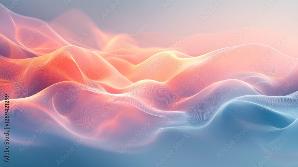Poster abstract colorful flowing lines create a beautiful background illustration