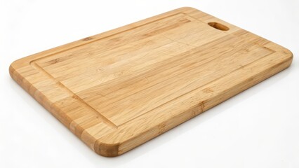 Wooden Cutting Board on White Background