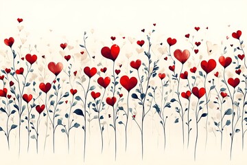 Romantic Heart-Shaped Flowers in a Whimsical Garden