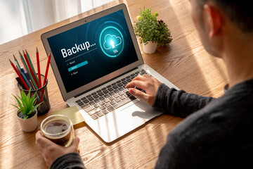 Backup Storage Data Internet Technology Business concept. Database storage cloud technology file...