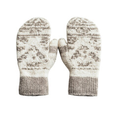 A Cozy Pair of Wool Mittens Isolated on Transparent Background
