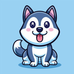 Cute Husky Dog Smiling vector art design