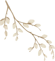 Hand-painted Watercolor willow branch, Easter,  for Printable Cards invitations greeting cards vector