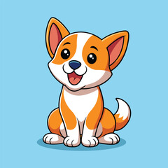 Cute Corgi Sitting vector design 