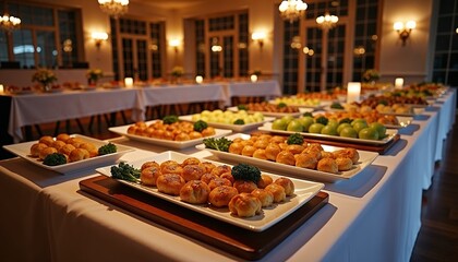 Catering Table with Baked Goods in Elegant Setting