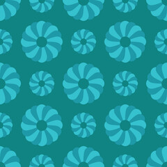 seamless background with green flowers