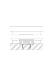 Konstruktionszeichnung eines Stanzwerkzeuges im Säulengestell