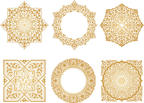 Oriental vector patterns set. Arabic ornament for background
