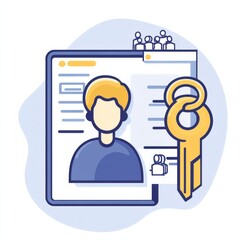 User and permissions system icon with stylized human figures