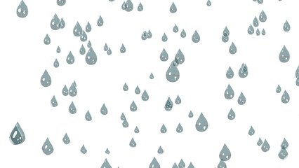 Big rain drops on transparent background