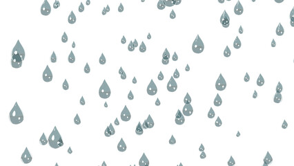 Big rain drops on transparent background