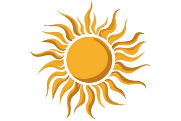 Bright Yellow Cartoon Sun Design for Backgrounds