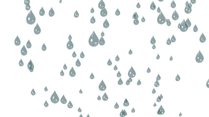 Big rain drops on transparent background