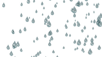 Big rain drops on transparent background