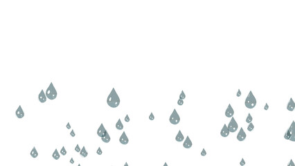 Big rain drops on transparent background