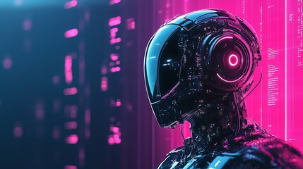 Advanced ai security sentinel technology cyber environment digital art futuristic viewpoint innovative concept