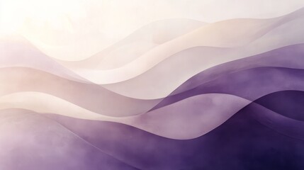 Obraz premium Abstract depiction of layered watercolor waves in various colors