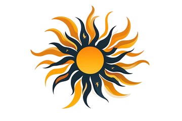 Vibrant stylized sun graphic design