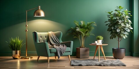 Cozy Corner of a Modern Living Room Featuring Green Plants and Stylish Furniture | Comfortable Interior Design with Natural Light and Contemporary Decor