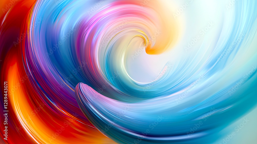 Poster colorful swirls create a mesmerizing journey through time and space in vibrant hues