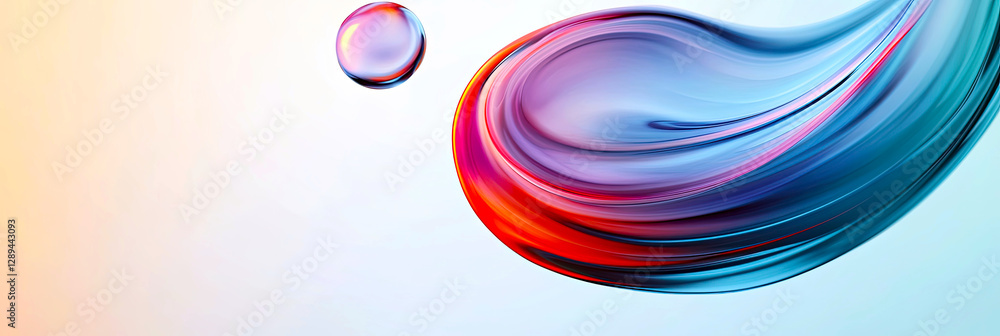 Poster colorful swirls of paint create a vivid journey through time and space in an abstract artwork