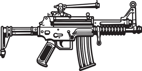 Naklejka premium The Rise of the American Machine Gun Technological Advancements and Military Strategy