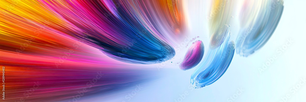 Poster Colorful Swirls of Paint Create a Mesmerizing Journey Through Time and Space