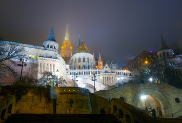 Fisherman's bastion at night