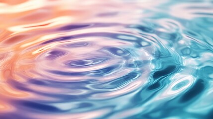 Close up view of rippling water surface with color gradients