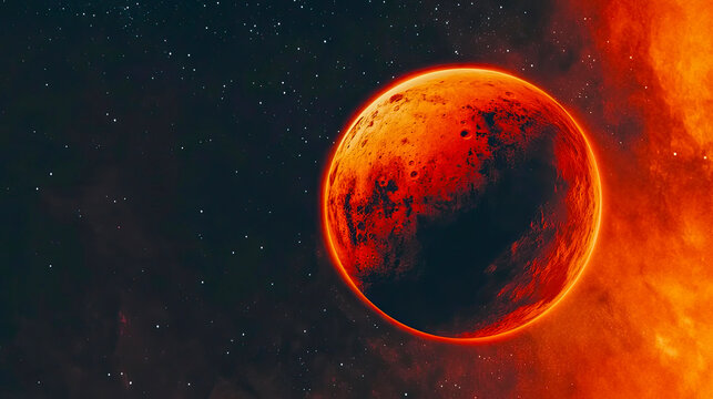 Mars Rises in the Cosmos With Phobos Gracefully Transiting in the Martian Sky