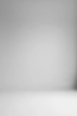 Minimalist white room with soft shadows on floor and wall creating clean and modern atmosphere