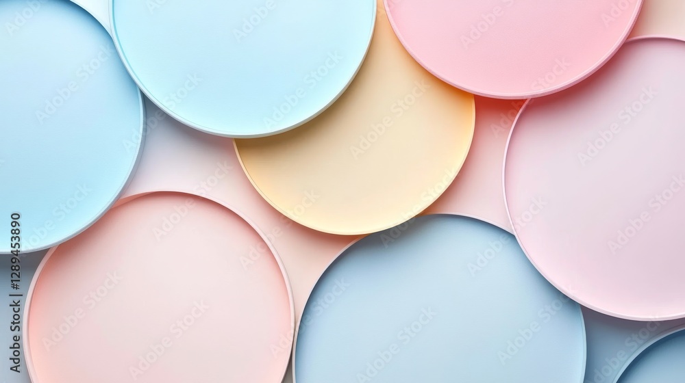 Poster overlapping circles of various colors form a gentle composition
