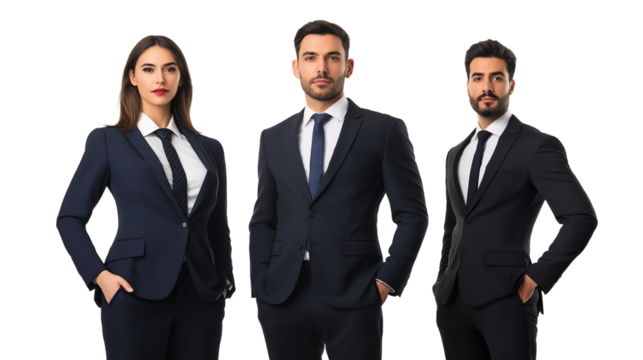group of business people standing in suits PNG