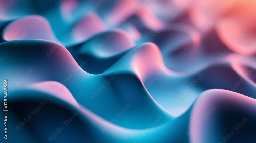Aufkleber blue and pink abstract flowing forms creating a subtle elegant design