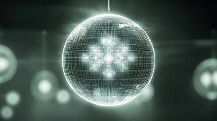 Obraz premium A suspended sphere of transparent grid structures
