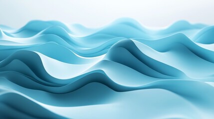 Fototapeta premium Abstract Blue Paper Formations Resembling Fluid Gentle Motion